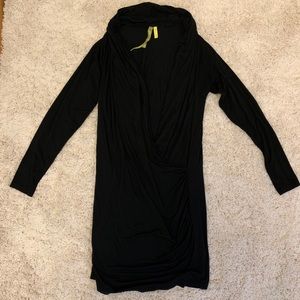 Extremely Low V Neck Black Dress